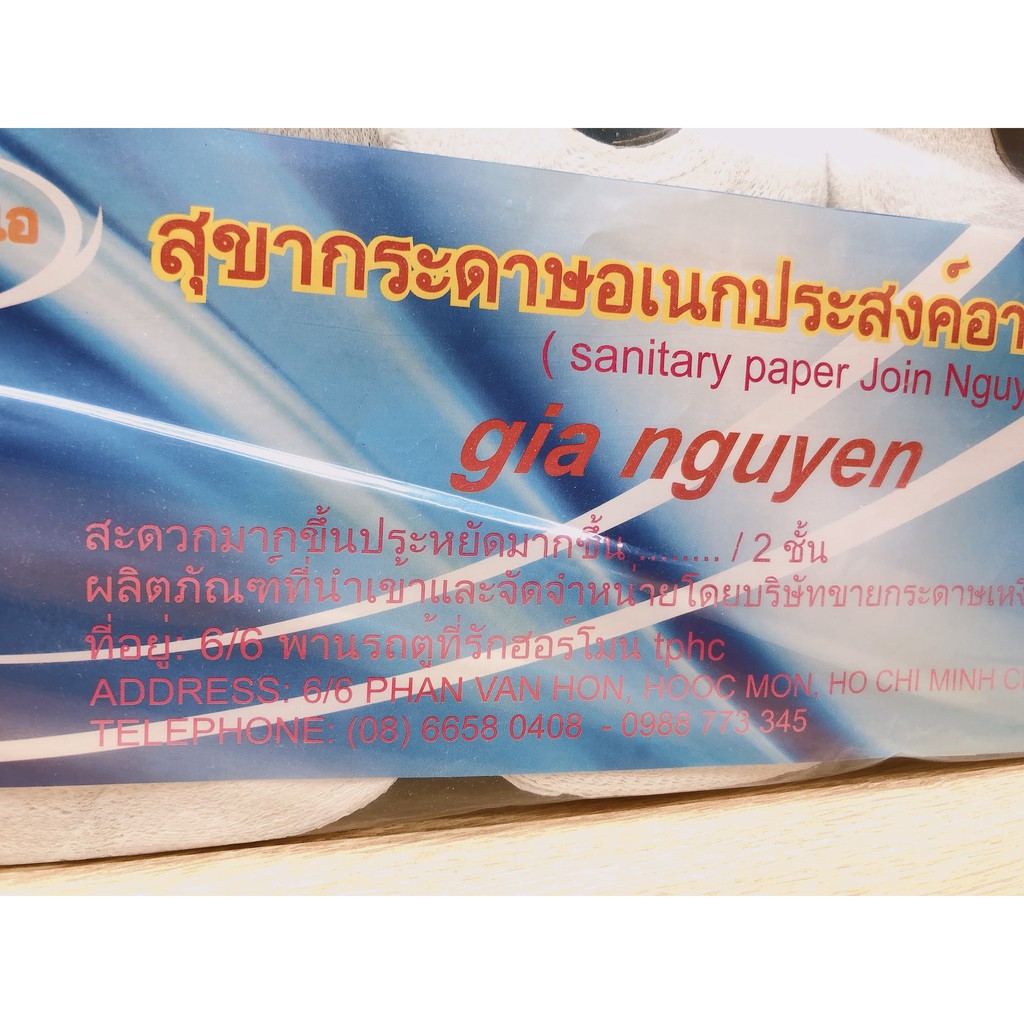 giấy vệ sinh thái lan gia nguyen có lõi 1 lốc 10 cuộn