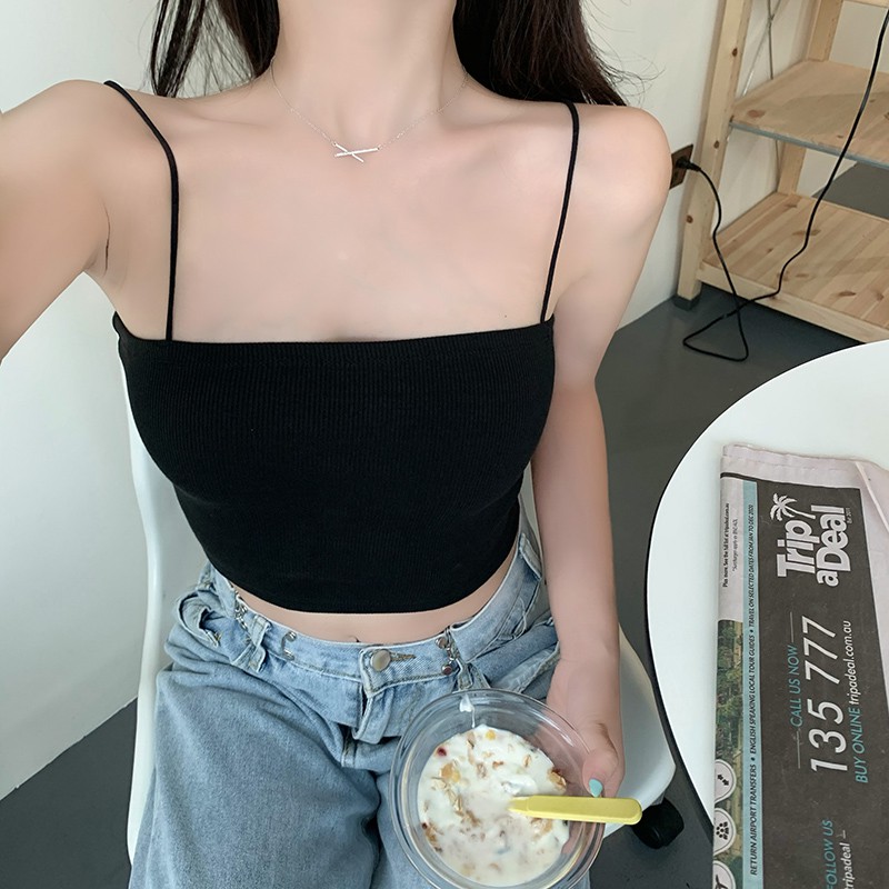 Ulzzang ( 얼짱) - ÁO HAI DÂY SEXY CROPTOP CỰC XINH THỜI TRANG NỮ