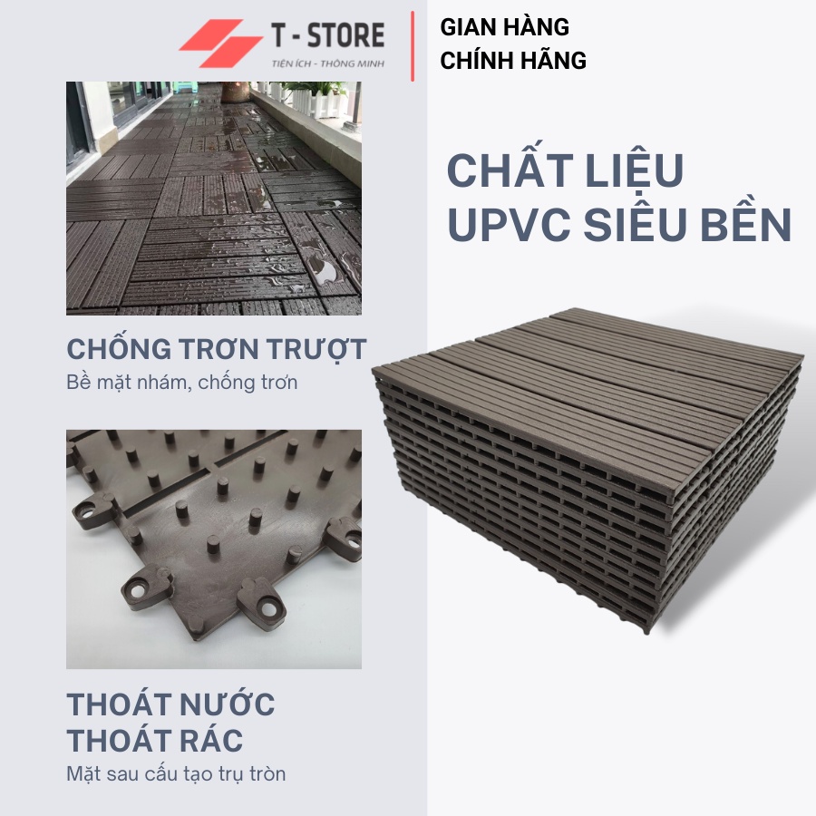 Tấm Nhựa Lót Sàn Ban Công Sienna Siêu Bền- Trang Trí Sân Vườn, Nhà Tắm