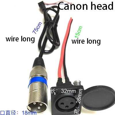 Dây Cáp Sạc Pin Lithium Li-ion GX12 T type Canon Cho Xe Đạp