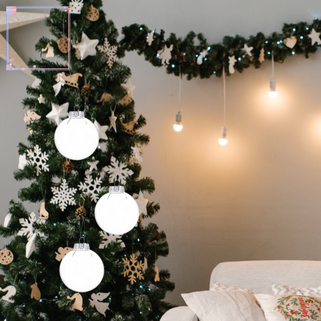 Set 6 Quả Châu Trong Suốt Trang Trí Cây Thông Noel