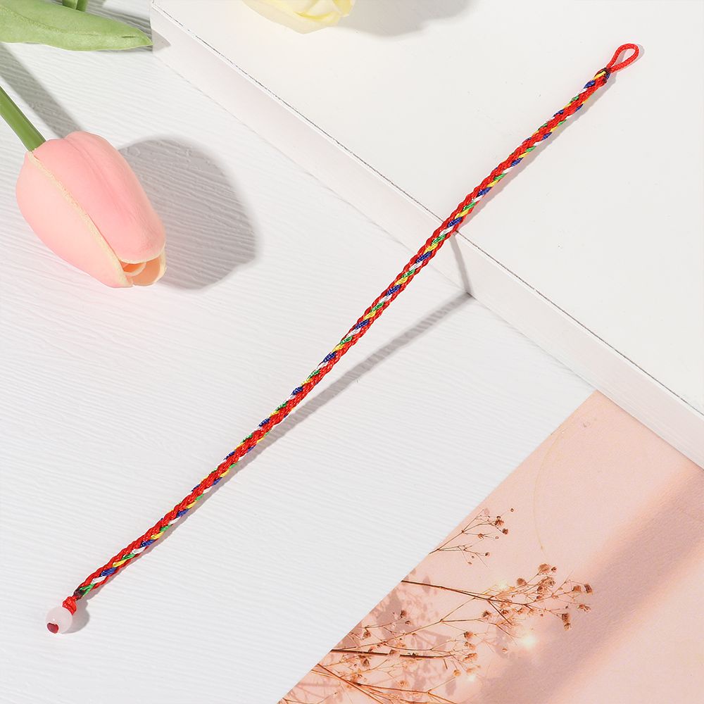 Vòng tay dây bện màu đỏ thủ công thời trang phong cách Bohemian cho nam và nữ