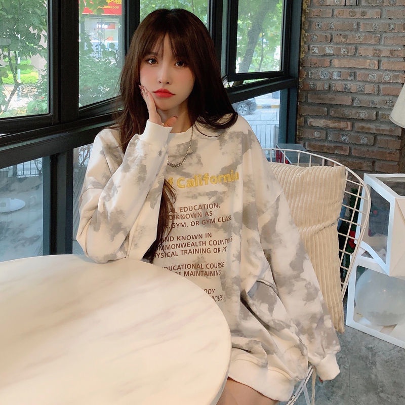 Áo sweater Mỏng Tay Dài Dáng Rộng Nhuộm Màu Phong Cách Hàn Quốc Dành Cho Nữ áo len nữ JL-WY-02