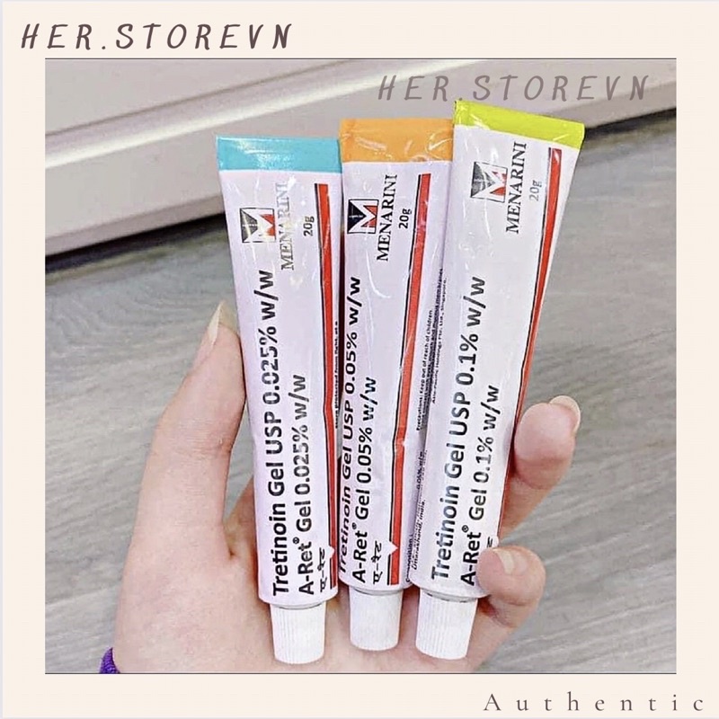 Tretinoin Ấn Aret USP Menarini Giảm Mụn Nám Tái Tạo Da Tre 0.025 0.05 0.1