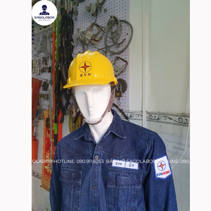 Quần áo điện lực jean xanh đen EVN bò thợ hàn cơ khí