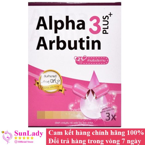 Viên kích trắng Alpha Arbutin 3 Plus+ hộp 10 viên