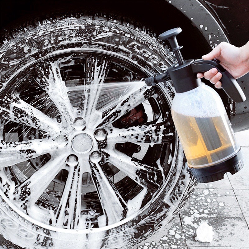 Bình Xịt Tạo Bọt Rửa Xe Hơi Áp Suất Cao 2000Ml Kèm Nước Rửa Xe Bọt Tuyết BZ Tặng Khăn Lau