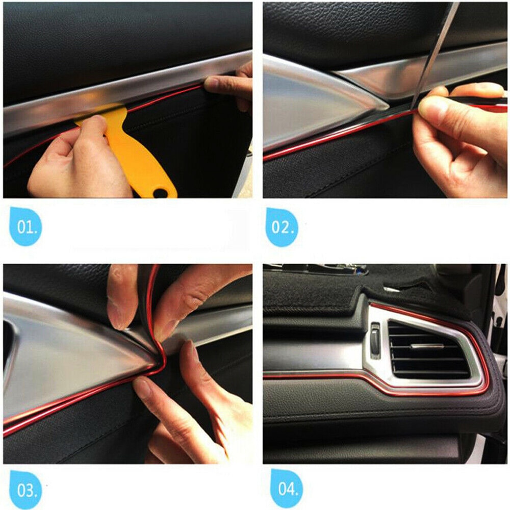 Cuộn Dây Cao Su 5M / Cuộn Dán Viền Bánh Xe Hơi Nhiều Màu Sắc