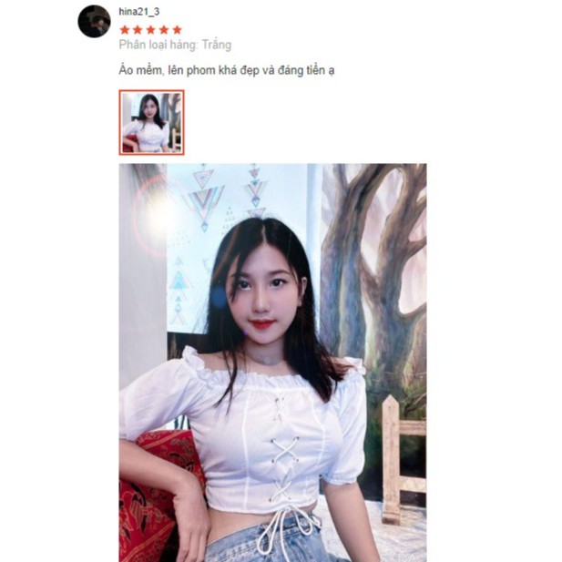 Áo croptop bệt vai đan dây tay phồng | BigBuy360 - bigbuy360.vn