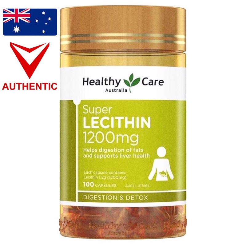 Mầm đậu nành Super Lecithin 1200mg Healthy Care 100 viên của Úc