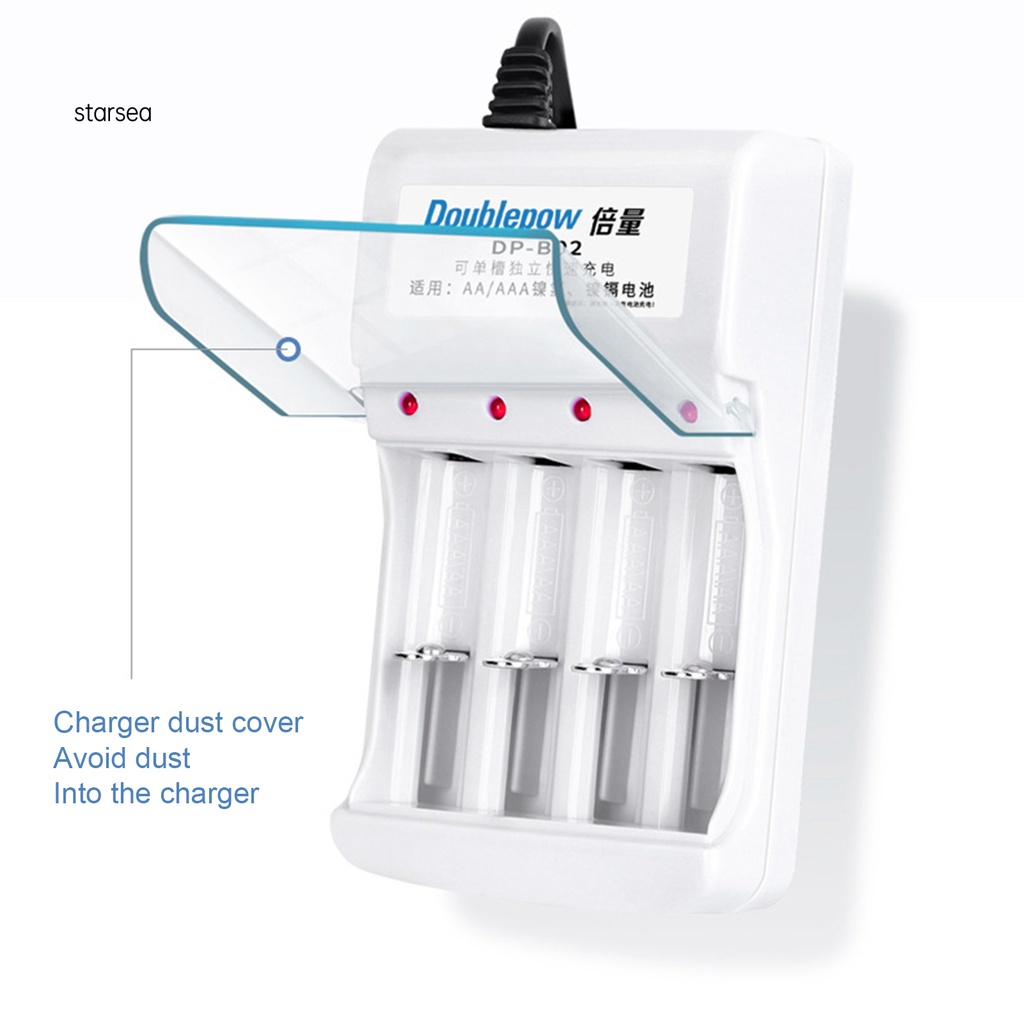 Bộ sạc pin AA/AAA DB02, Pin AA 1200mah Doublepow (hàng chính hãng) Pin Sạc Micro Không Dây