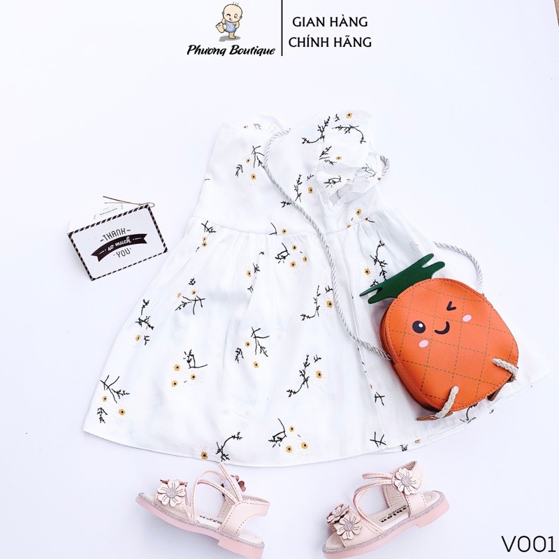 Đầm cho bé Phuongboutique váy xoè công chúa cúc hoạ mi từ 10-20kg