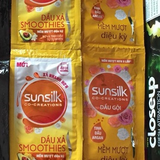 Combo 25 gói dầu gội và 25 gói dầu xả sunsilk