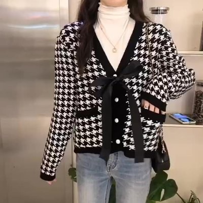 [Hàng order] Áo khoác len cardigan áo len nơ dễ thương A210