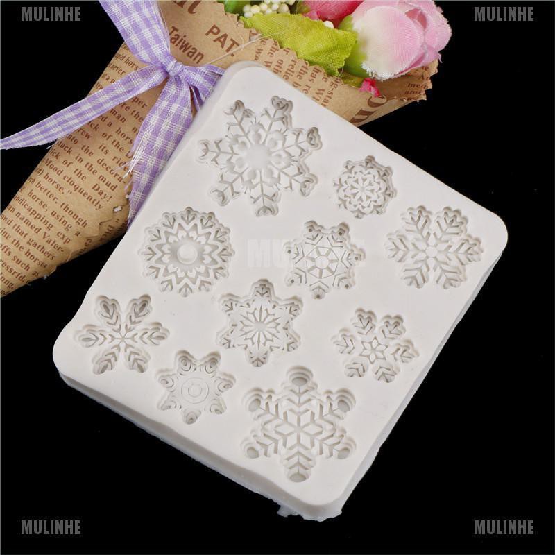 Khuôn silicone tạo hình hoa tuyết trang trí bánh tiện lợi