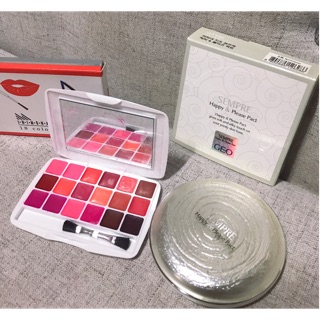 COMBO PHẤN NÉN NGỌC TRAI SEMPRE & SET SON THÁI LAN 12 MÀU
