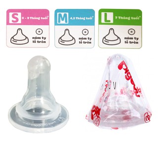 Núm Vú Pigeon Silicone Siêu Mềm Cổ Hẹp Nhiều Size S/M/L