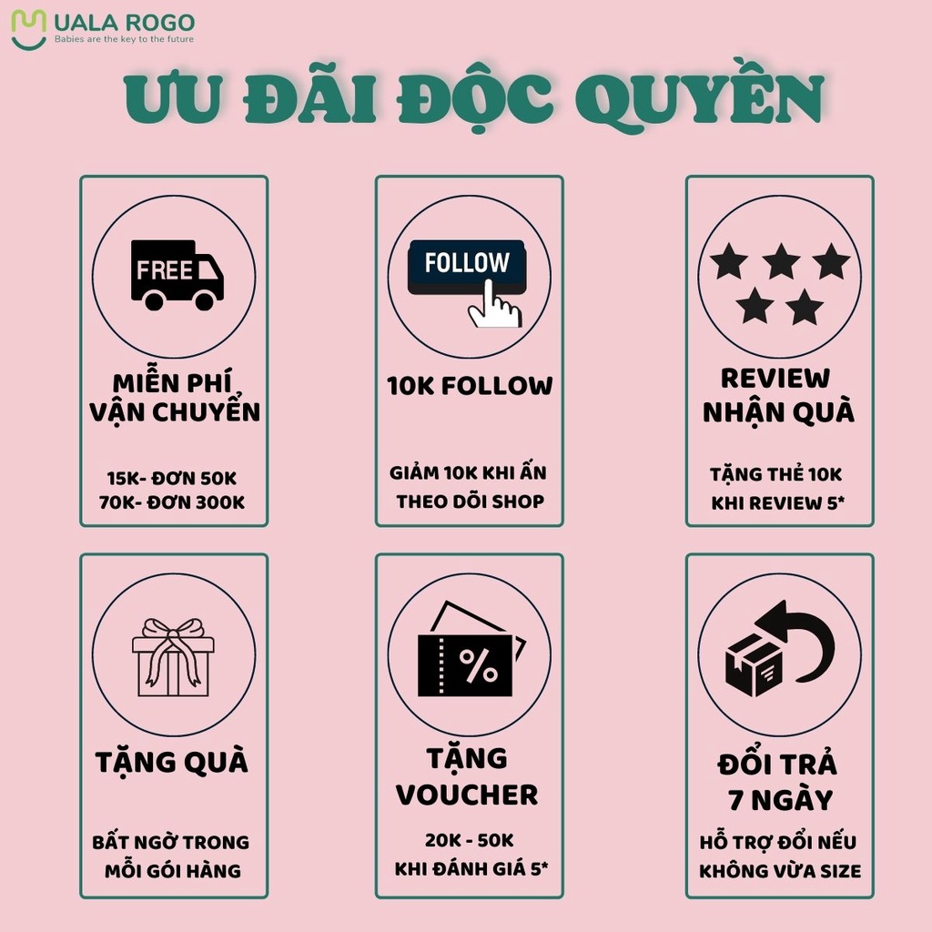 Áo choàng chống nắng Ualarogo 1-5 tuổi vải thô cúc giữa có mũ chùm đầu