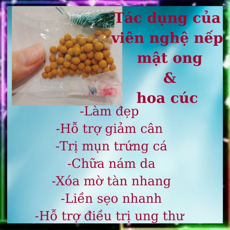 NGHỆ NẾP ĐỎ - MẬT ONG- HOA CÚC, 30 Túi nhỏ, Giảm Nám Da, Đẹp Da, Giảm Đau Dạ Dày