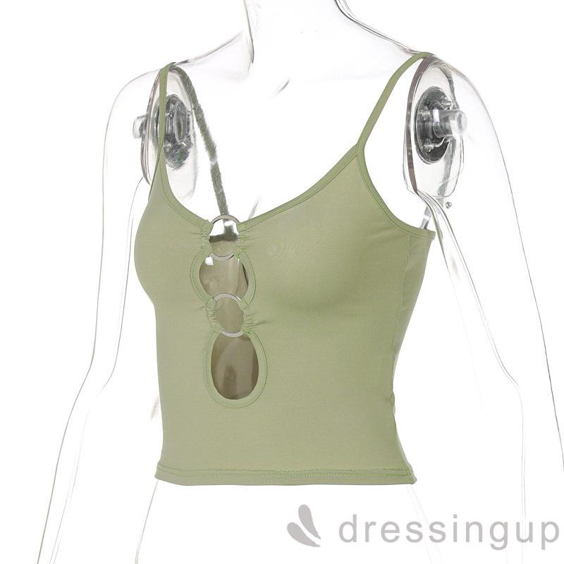 Áo hai dây ôm dáng có vòng trang trí dành cho nữ