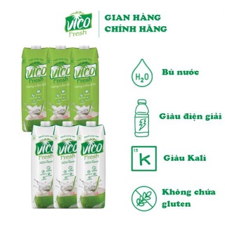 Nước dừa acp vico fresh - combo 6 hộp nước dừa 1l