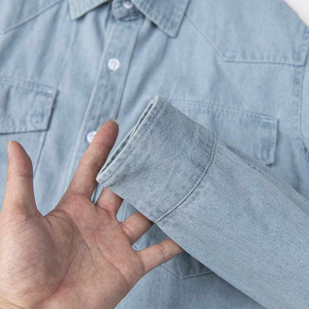 Áo Sơ Mi Denim Nam Túi Hộp Dekace Cao Cấp Vải Dày Co Giãn