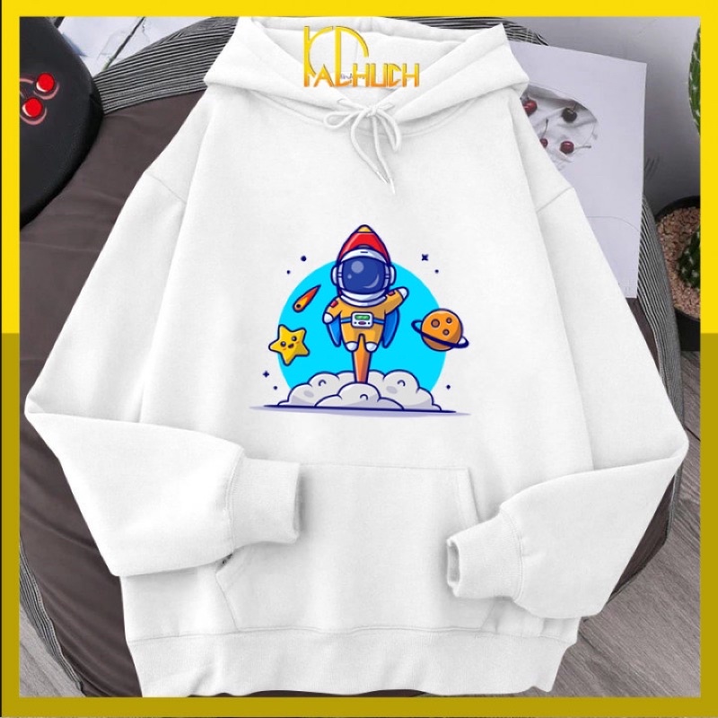 Áo hoodie unisex in phi hành gia Ms02, có 12 màu lựa chọn size từ 40-70kg chất liệu vải nỉ