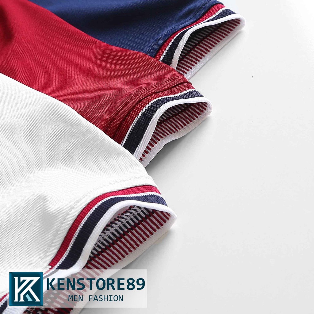 Áo thun nam có cổ vải cá sấu gai JASSON thêu KENSTORE89 ATP129