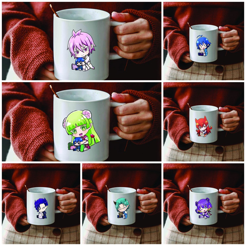 Cốc sứ trắng in hình Mairimashita! Iruma-kun Chào mừng cậu đến trường Iruma-kun chibi anime dễ thương xinh xắn