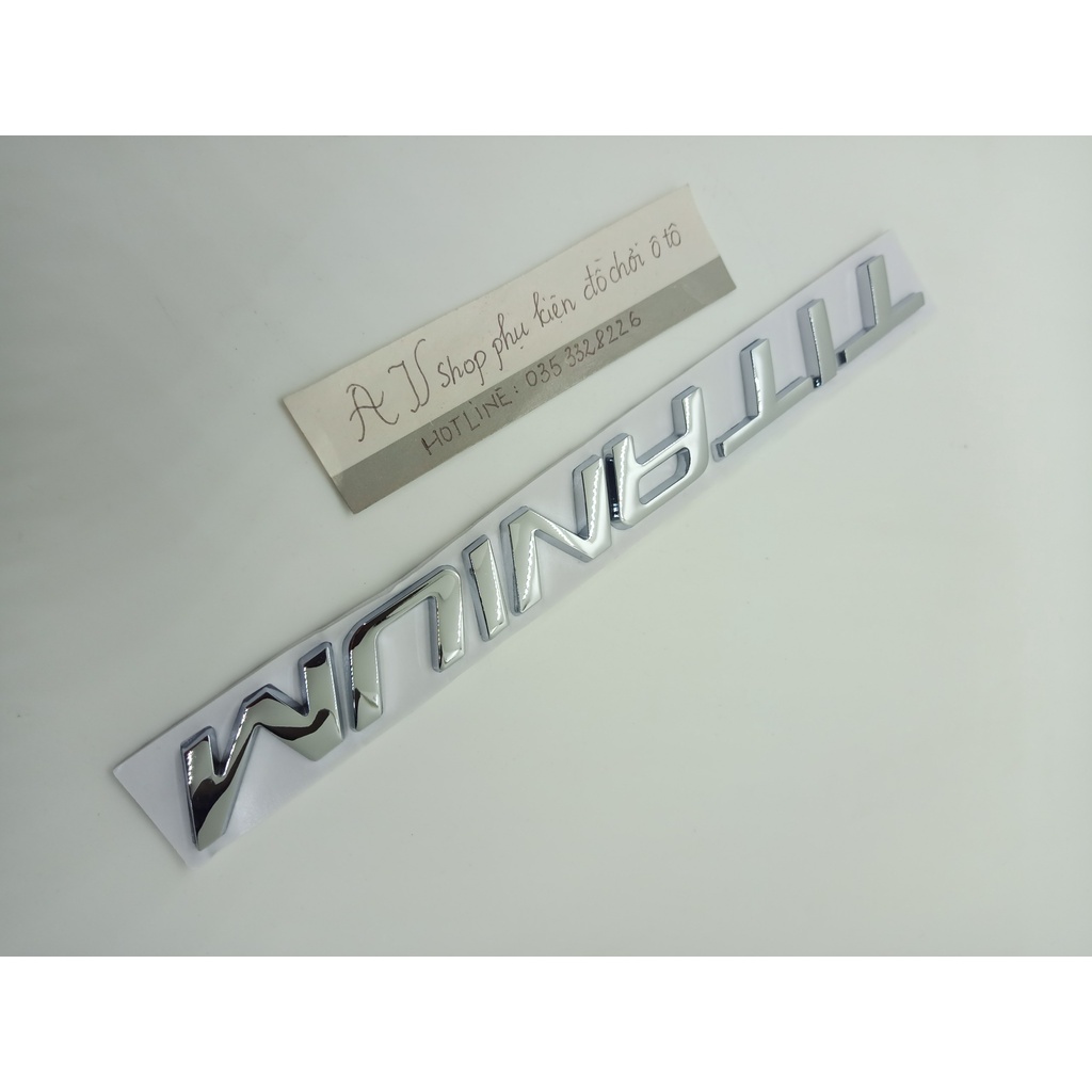 Miếng Dán Chữ TITANIUM Bằng kim loại Trang Trí Xe Hơi