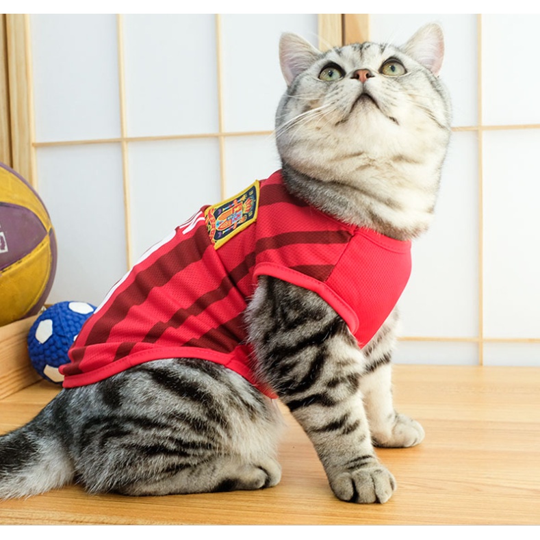 Áo Chó Mèo Áo Thun Xuân Hè Cho Thú Cưng áo Bóng đá XS-6XL