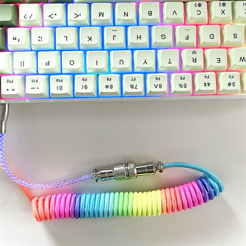 Dây Cáp Lò Xo Cho Bàn Phím Cơ USB Type C RGB