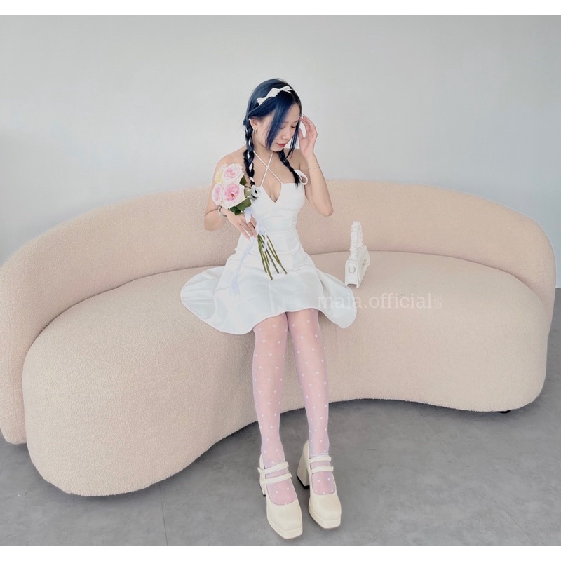 Maiaofficial - Đầm trắng cúp ngực dây cột cổ váy chữ A xoè EIRLYS Dress 🧁