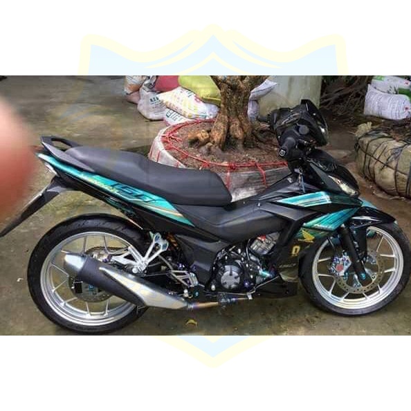 ( Quí khách vui lòng mang ra tiệm cho thợ dán ) Tem winner sọc Crom xanh đen