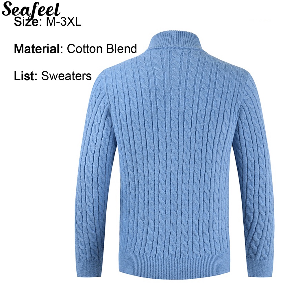 Áo sweater cổ đứng phối khóa kéo thời trang mùa đông cho nam