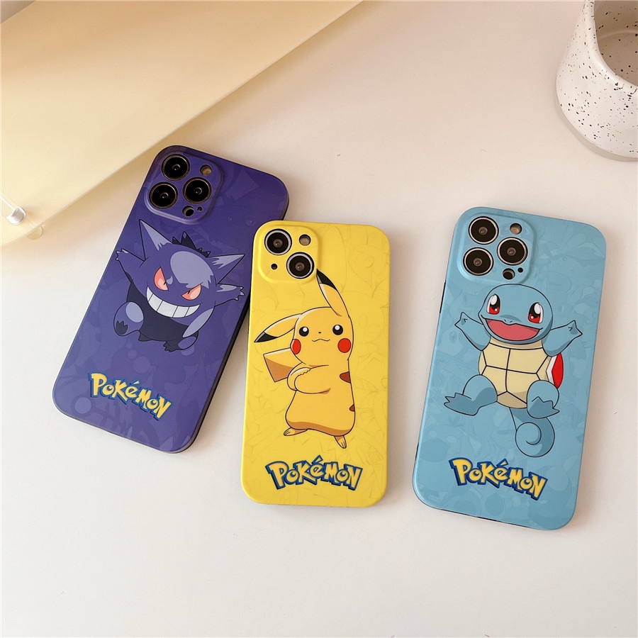 Iphone Ốp Điện Thoại Silicon Họa Tiết pokemon & pikachu & squirtle Cho Iphone15 pro max 14 pro max 13 pro max 12 pro max 11