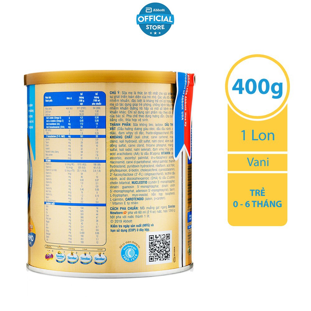 Sữa bột Abbott Similac IQ HMO 2 400g_Duchuymilk