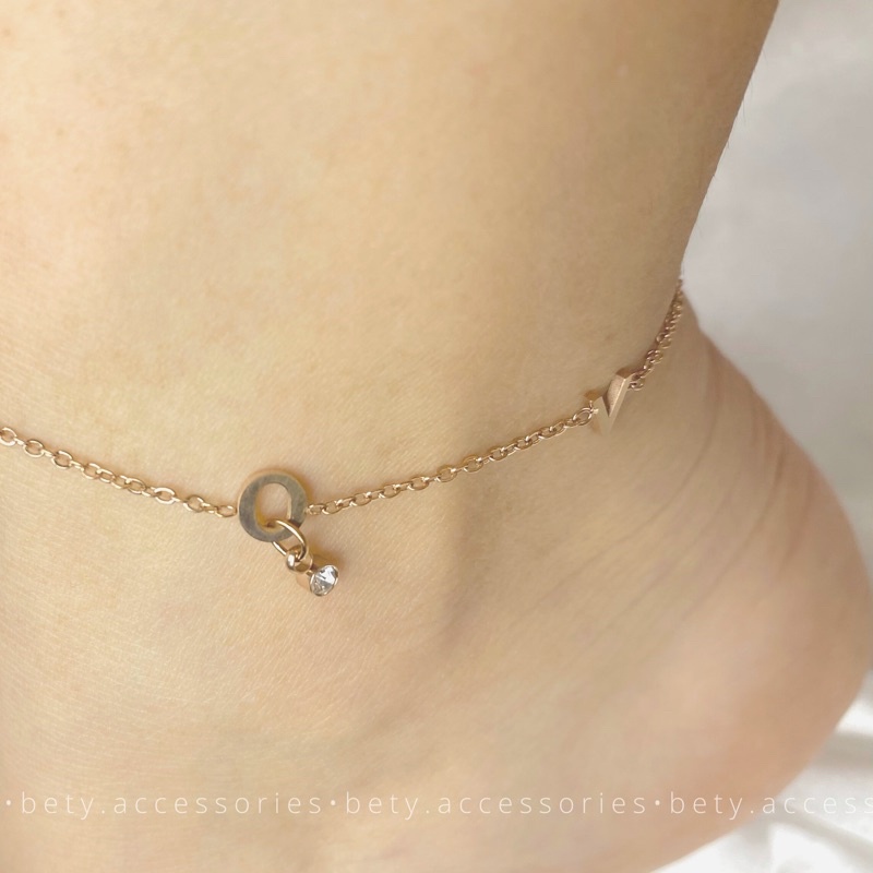 Lắc chân cỏ bốn lá may mắn phong cách Hàn Quốc