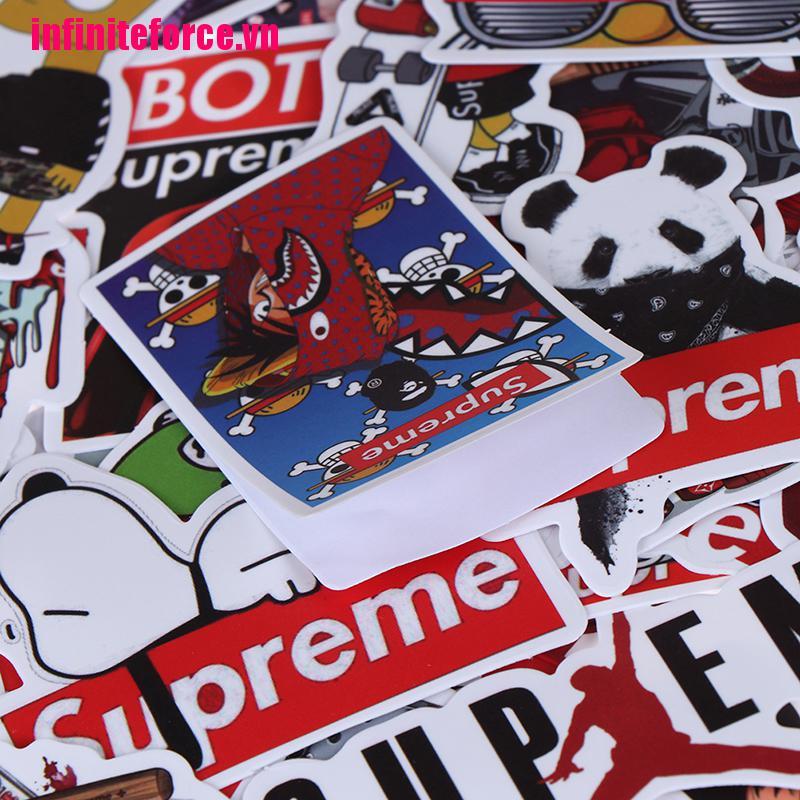 Bộ 50 Miếng Dán Trang Trí Họa Tiết Graffiti Dễ Thương