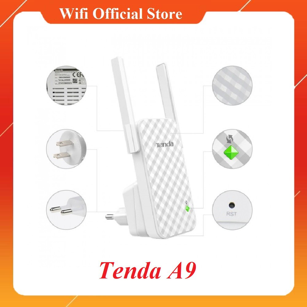 Bộ tiếp nối sóng WI-Fi Tenda A9 tốc độ 300Mbps