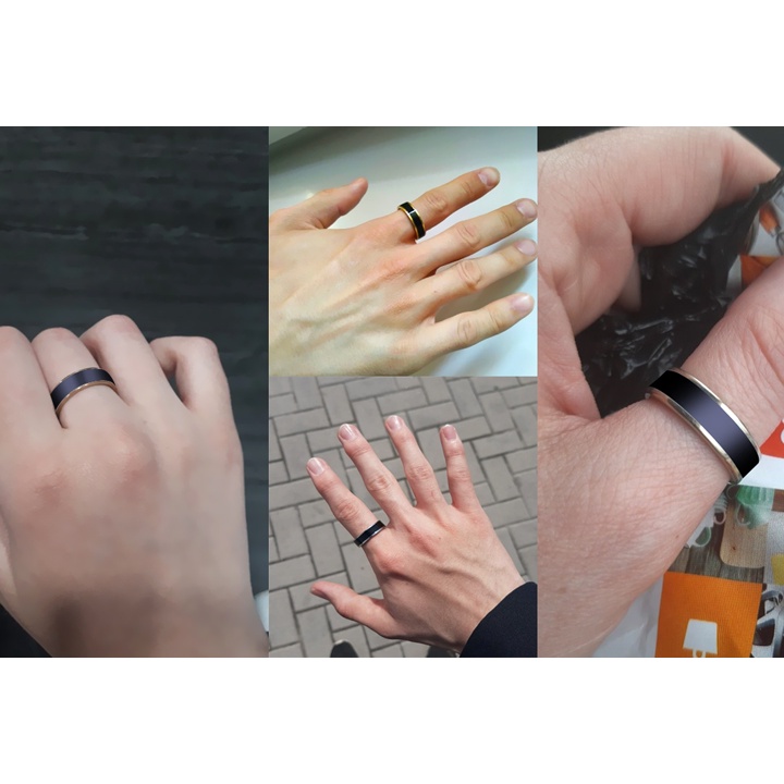 Nhẫn nam nữ unisex inox trơn mặt đen 6mm - N635