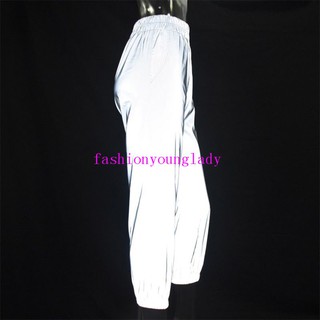Quần jogger phong cách đường phản quang cho nữ