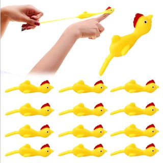 T&T Cross-border chicken vibrato catapult turkey TPR fun and tricky soft toy stretch stretch rubber chicken small yellow chicken OPP yellow