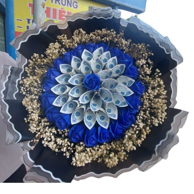 BÓ HOA TIỀN 5K KẾT HỢP VỚI BABY KHÔ DONA ART HT51 LÀM QUÀ TẶNG,SINH NHẬT ,KHAI TRƯƠNG ,SỰ KIỆN ,KỶ NIỆM H
