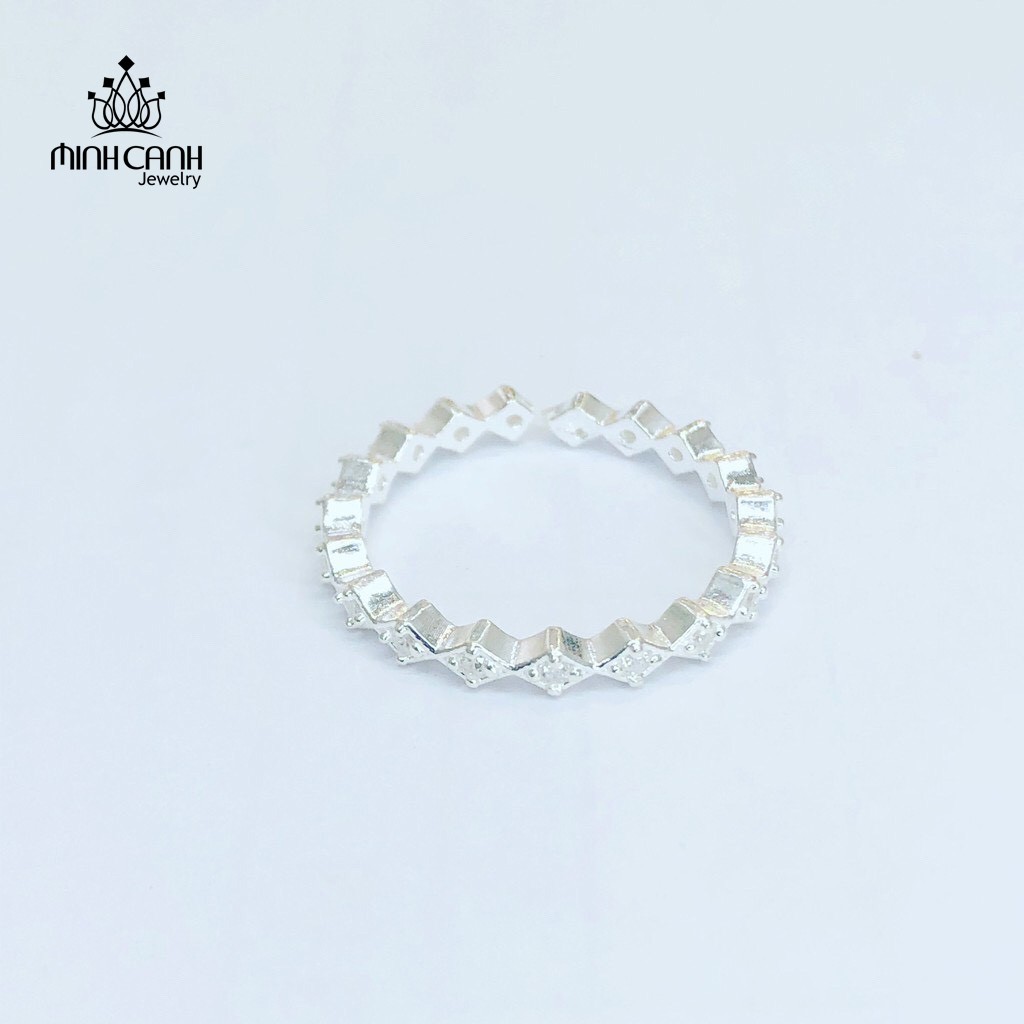 Nhẫn Bạc Nữ Zích Zắc Đính Đá Freesize - Minh Canh Jewelry