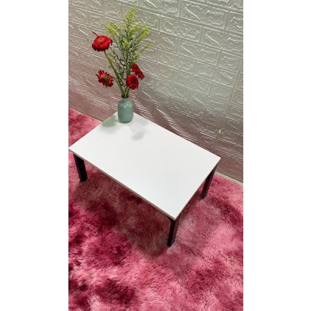 Bàn trà CHỮ NHẬT (R40xD60xC30cm) mặt gỗ MDF TRẮNG nhập khẩu cao cấp siêu đẹp