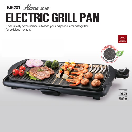 [Mã ELLOCKWL5 giảm 10% đơn 500K ] Bếp Nướng Điện Lock&amp;Lock Electric Grill (2000W) EJG231