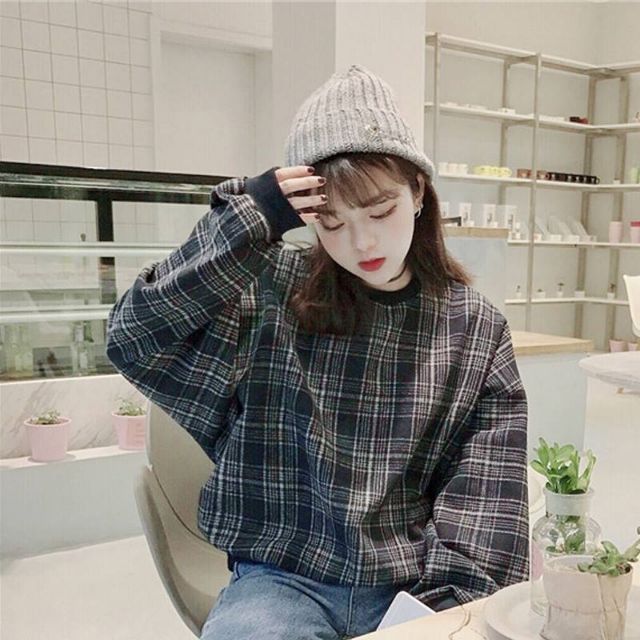 Hàng Sẵn_Áo ulzzang form rộng màu lưới tay phồng