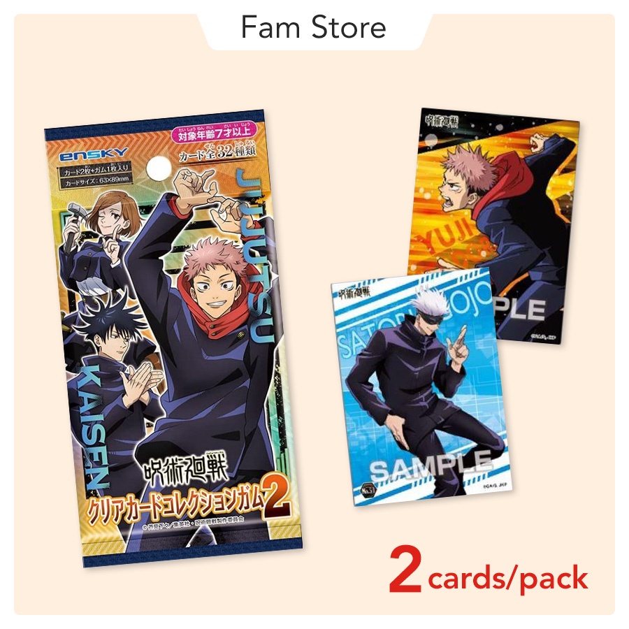 Pack thẻ nhân phẩm Jujutsu Kaisen Clear Card Gum Collection