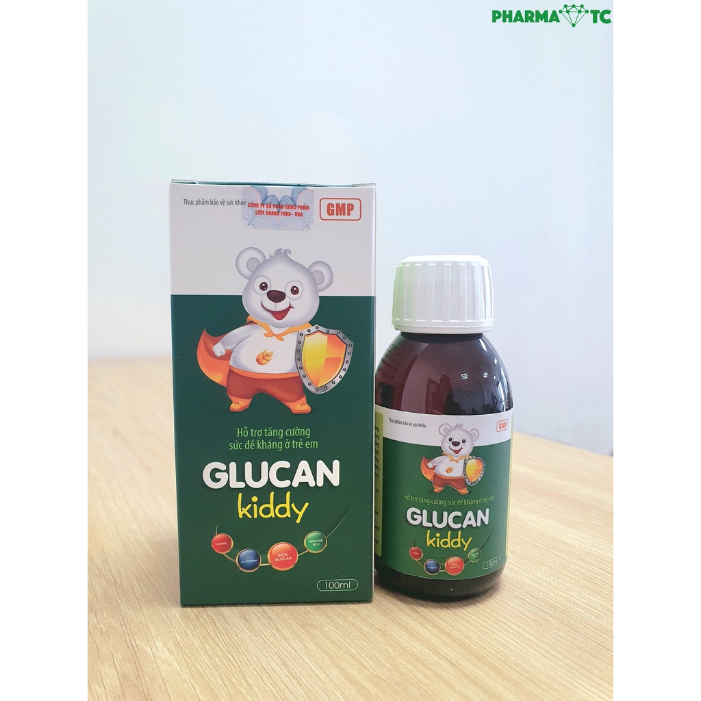Siro tăng đề kháng Glucan Kiddy gấu nga hàng ngày, giúp ăn ngon cho bé - Lọ 100ml - PharmaOTC
